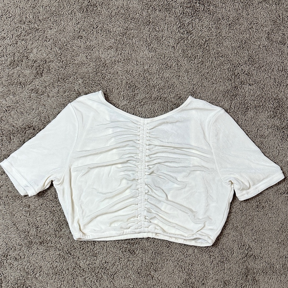 Suboo - The Liz Rouched Crop Reversible Top - Cream - Picture 5 of 11